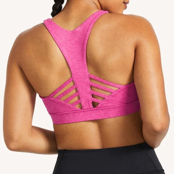 Peloton Heathered Strappy Bra Pink - Picture 1 of 7